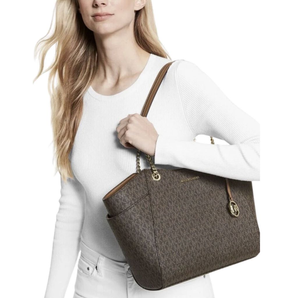 ORIG & IMPORTED MK Jet Set Travel Large Chain Shoulder Tote Bag Brown