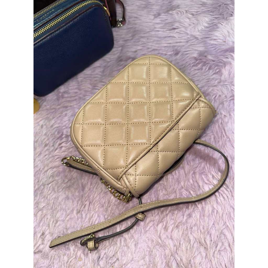 ORIG Preloved MK Fulton Small Quilted Leather Beige Crossbody Bag