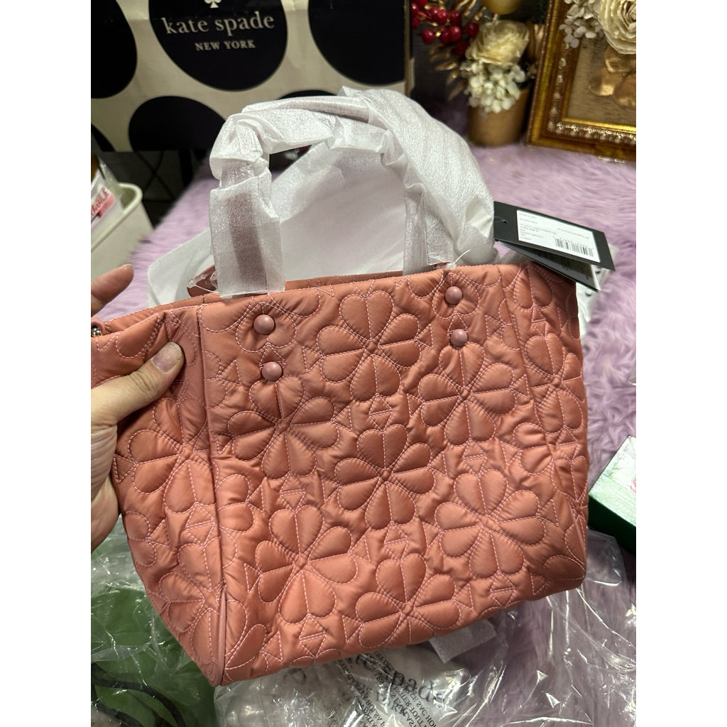 ORIG & IMPORTED KS Retail Tilly Quilted Small Tote Nylon Purple/Black/Pink/Brown/Green Bag