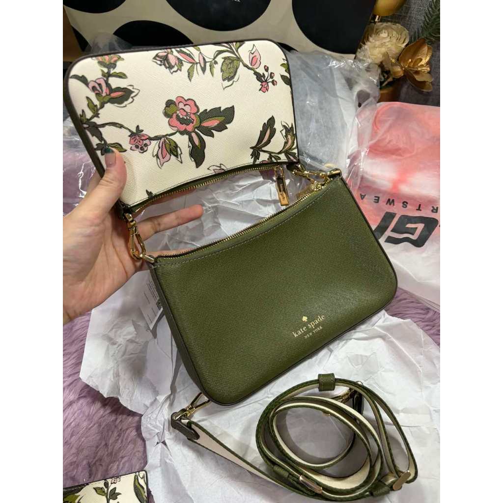 ORIG & IMPORTED KS Duet Floral Small Crossbody Green Bag