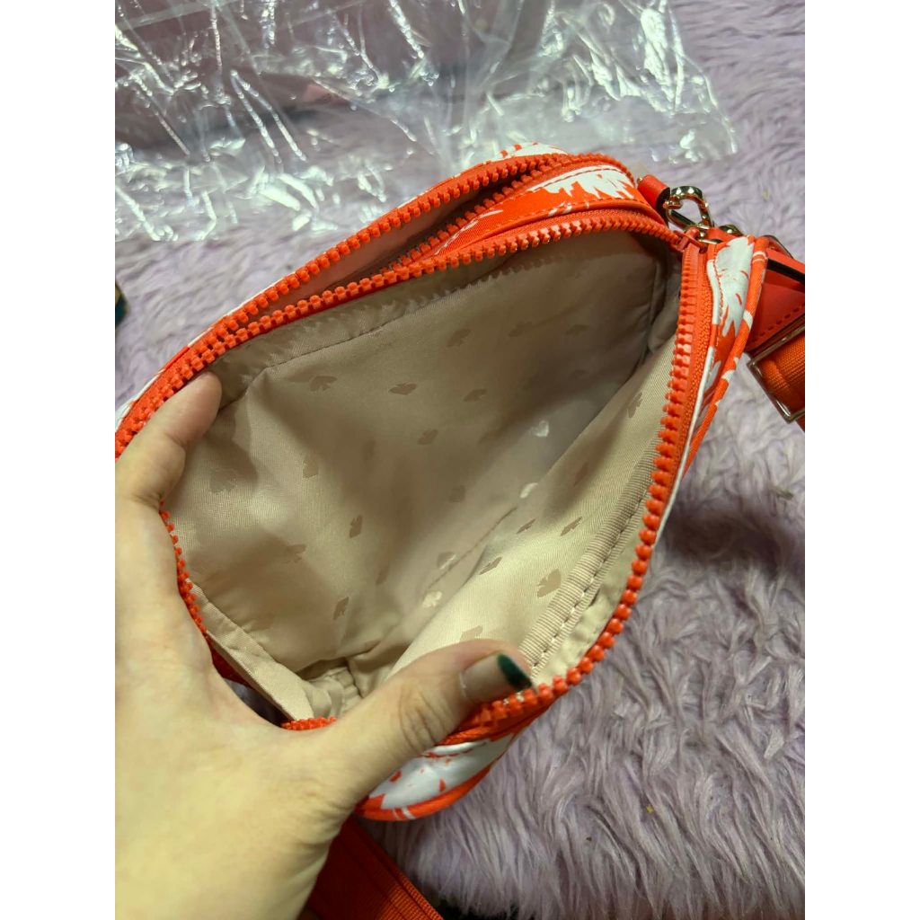 ORIG Preloved KS Jae Small Camera Bag Orange Floral Nylon