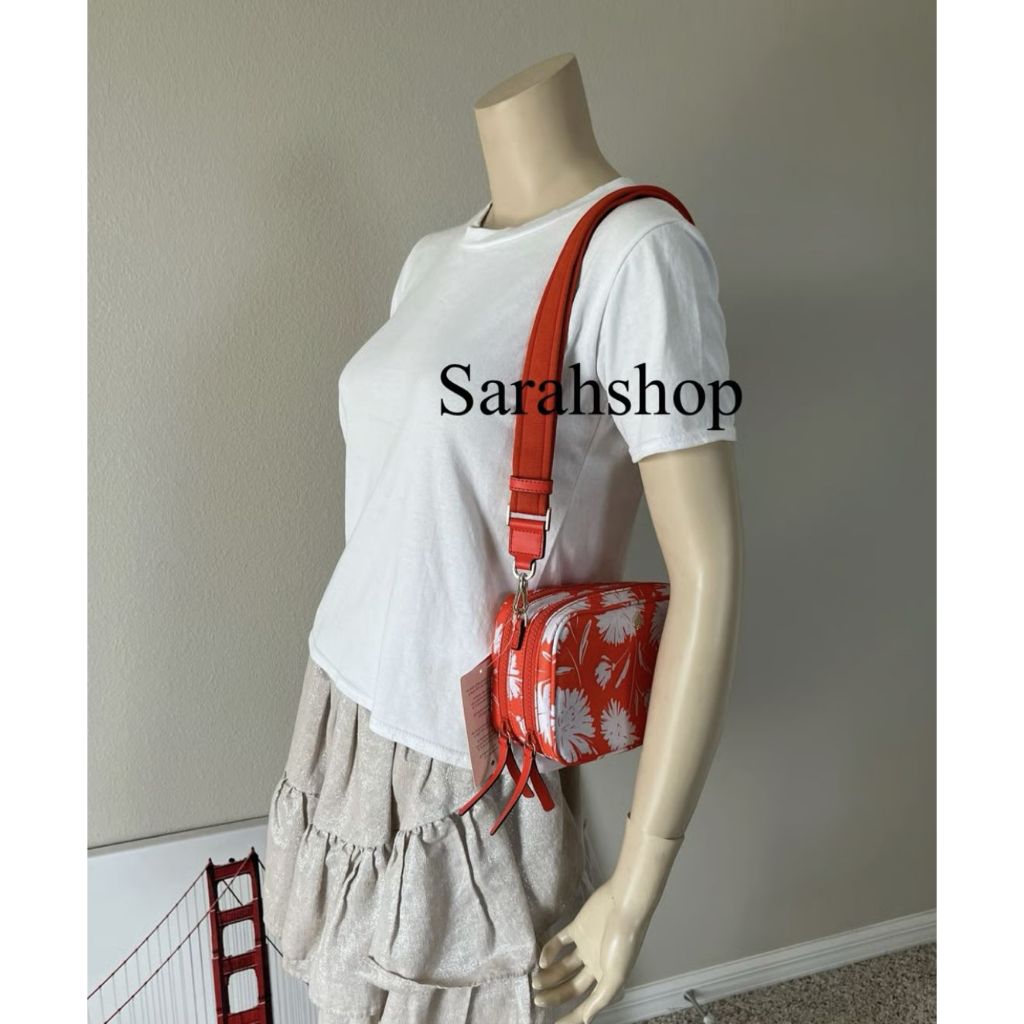 ORIG Preloved KS Jae Small Camera Bag Orange Floral Nylon