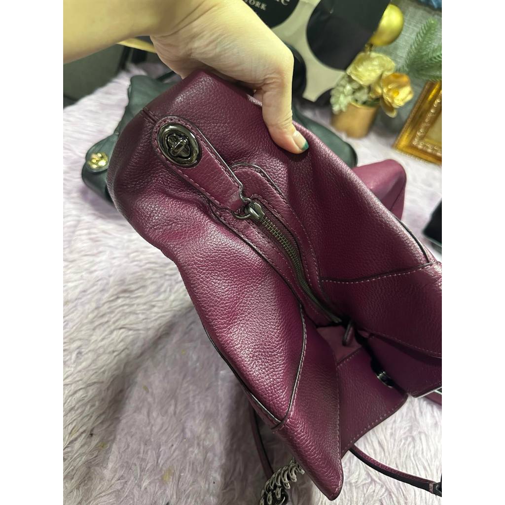ORIG Preloved CCH Turnlock Edie Shoulder Purple Bag