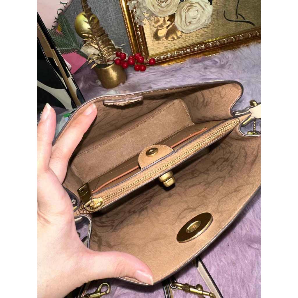 ORIG Preloved CCH  RARE Willow Bucket Yellow/Beige Bag with Floral Print
