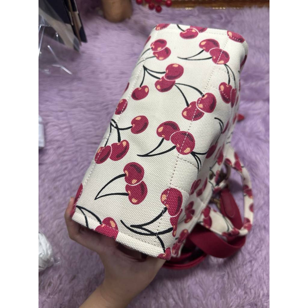 ORIG Preloved CCH RARE Cargo White Tote Bag 26 With Cherry Print