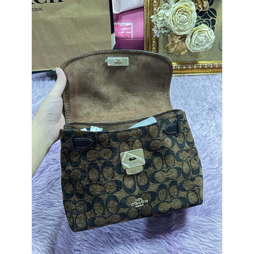 ORIG & IMPORTED CCH Emory Top Handle Walnut Brown Bag In Signature Chenille