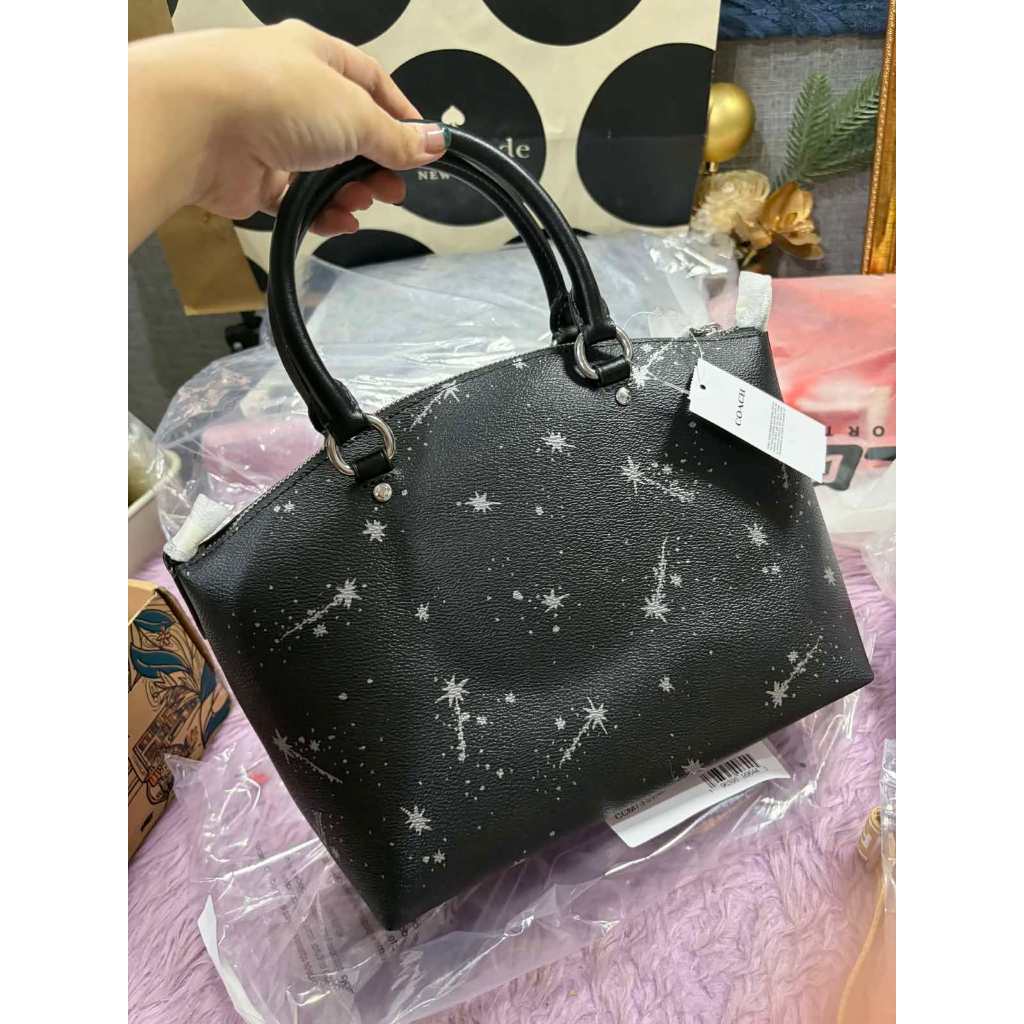 ORIG & IMPORTED CCH Sadie Satchel Black Bag With Star Print