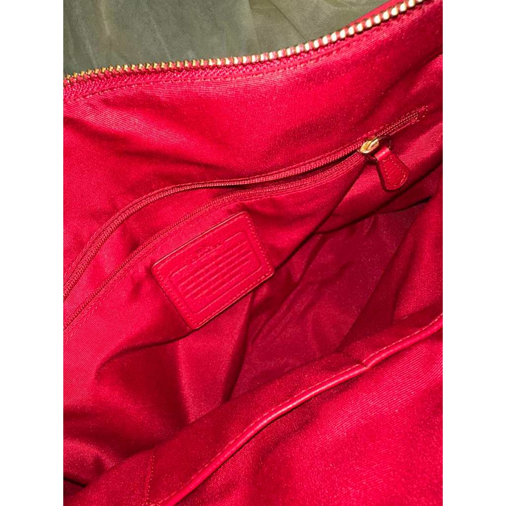 ORIG Preloved CCH Morgan Pebbled Leather Satchel Handbag Red Bag