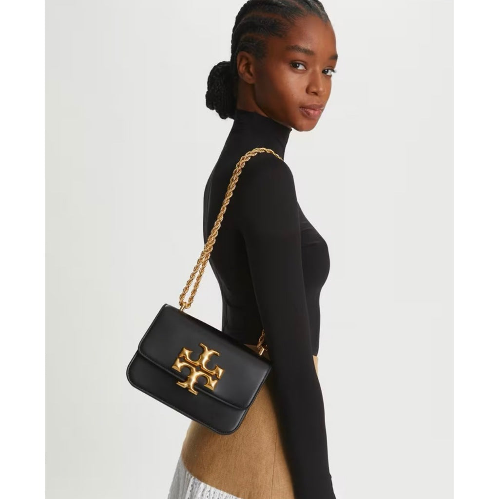 ORIG & IMPORTED Tory TB Eleanor Small Convertible Shoulder Bag BLACK