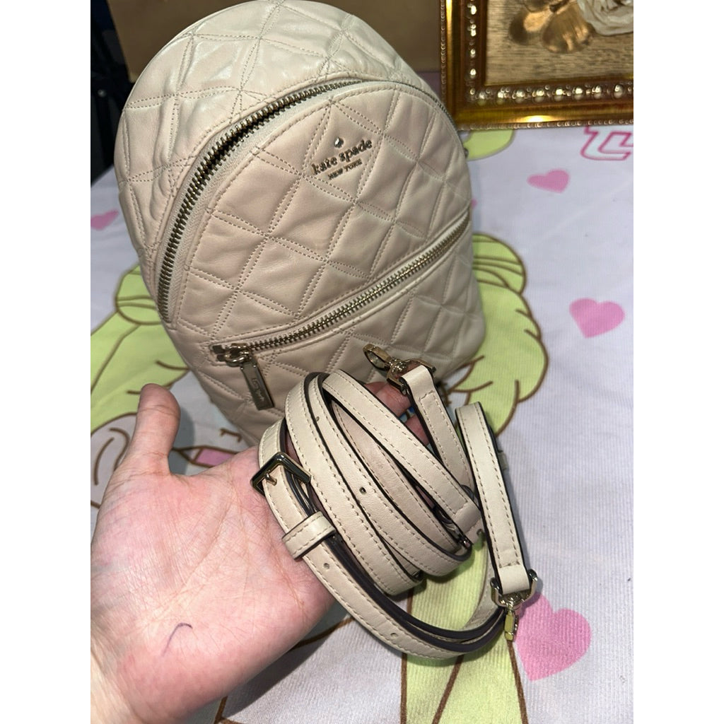 ORIG Preloved KS Natalia Mini Convertible White Cream Backpack Bag