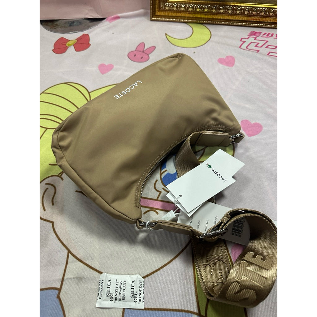 ORIG & IMPORTED LCT Nylon Crossbody Hobo Bag Beige