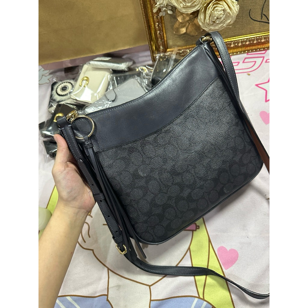 ORIG Preloved Retail CCH Chaise Crossbody File Medium Black Bag
