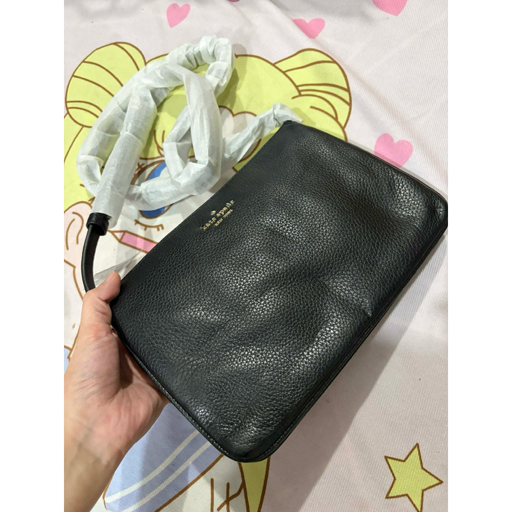 ORIG & IMPORTED KS Leila Triple Gusset Crossbody Small Slim Black Bag
