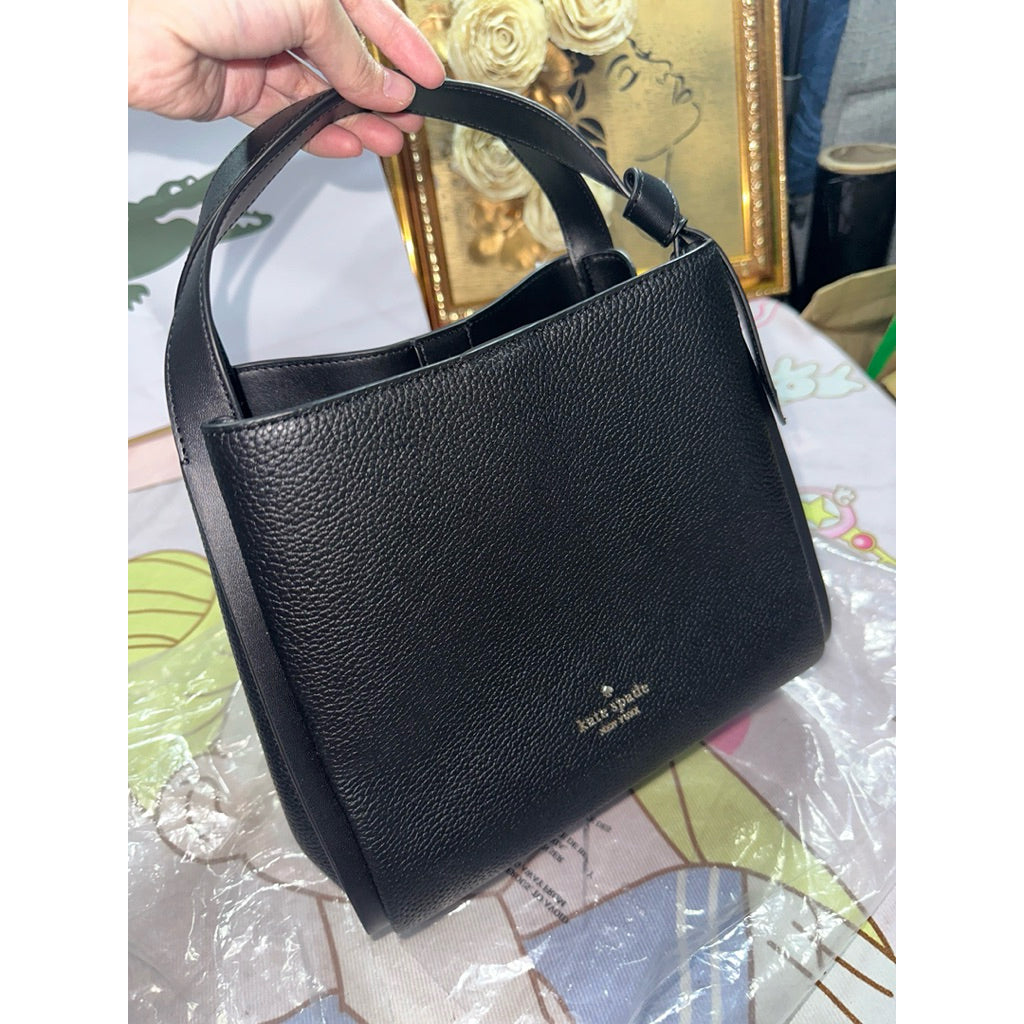 ORIG & IMPORTED KS Knott Convertible Carryall Black Satchel Bag