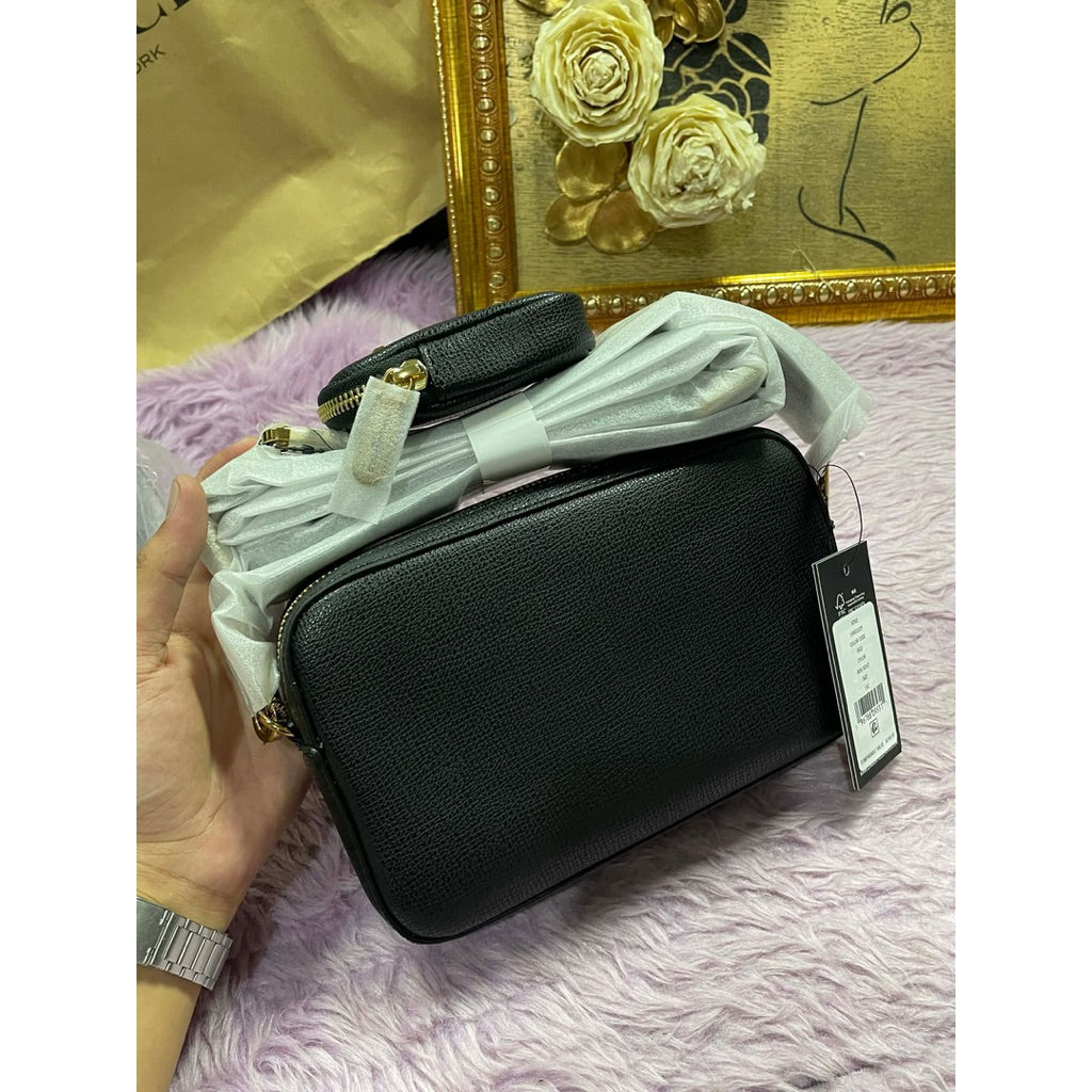 ORIG & IMPORTED Karl Lagerfeld Maybelle Crossbody Camera Black Bag With Pouch