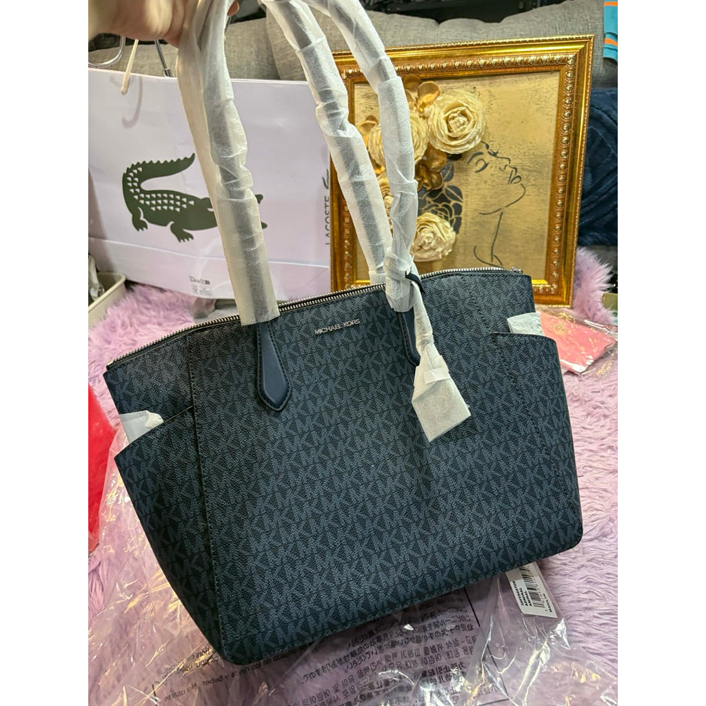 ORIG & IMPORTED MK Marilyn Medium Signature Logo Tote Bag Admiral Blue