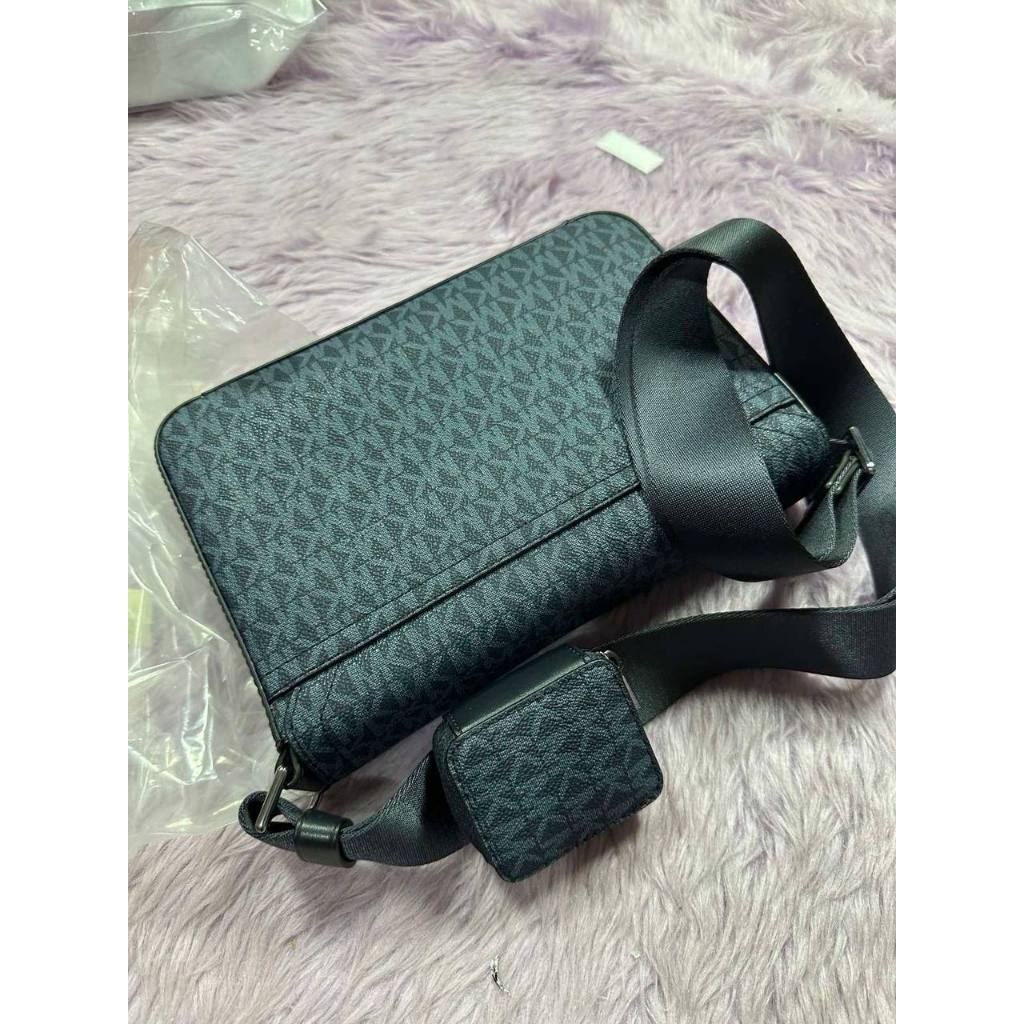 ORIG & IMPORTED MK Cooper Mini Signature Logo Crossbody Men Blue Bag With Pouch