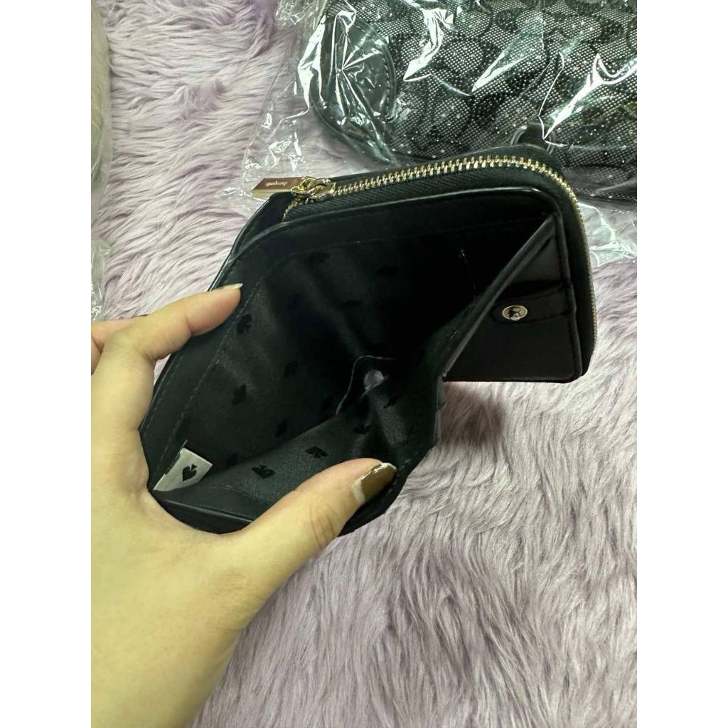 ORIG Preloved KS Staci Small Zip Around Black Wallet