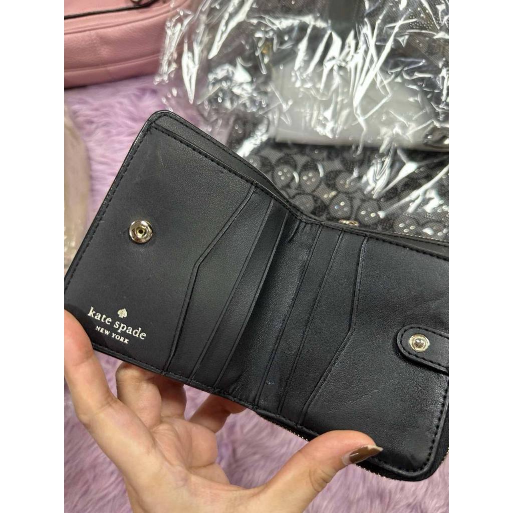 ORIG Preloved KS Staci Small Zip Around Black Wallet