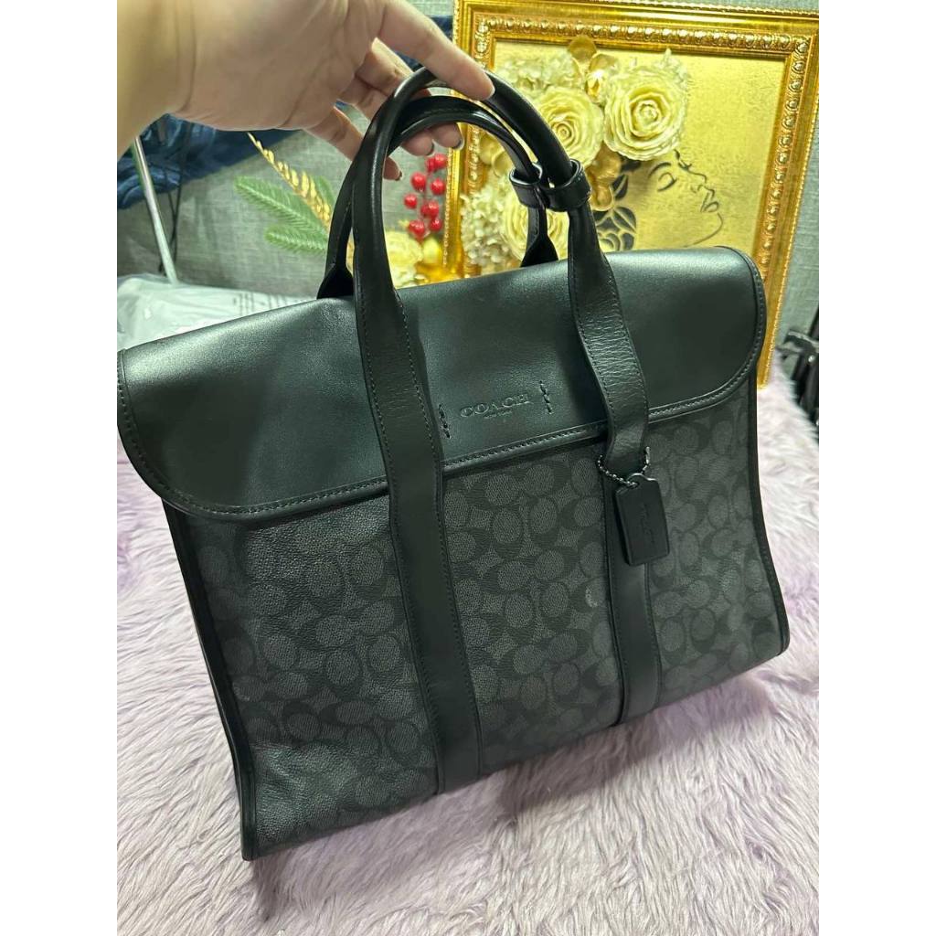 ORIG Preloved Retail CCH Gotham Portfolio Bag In Signature Canvas Men Laptop Black Bag