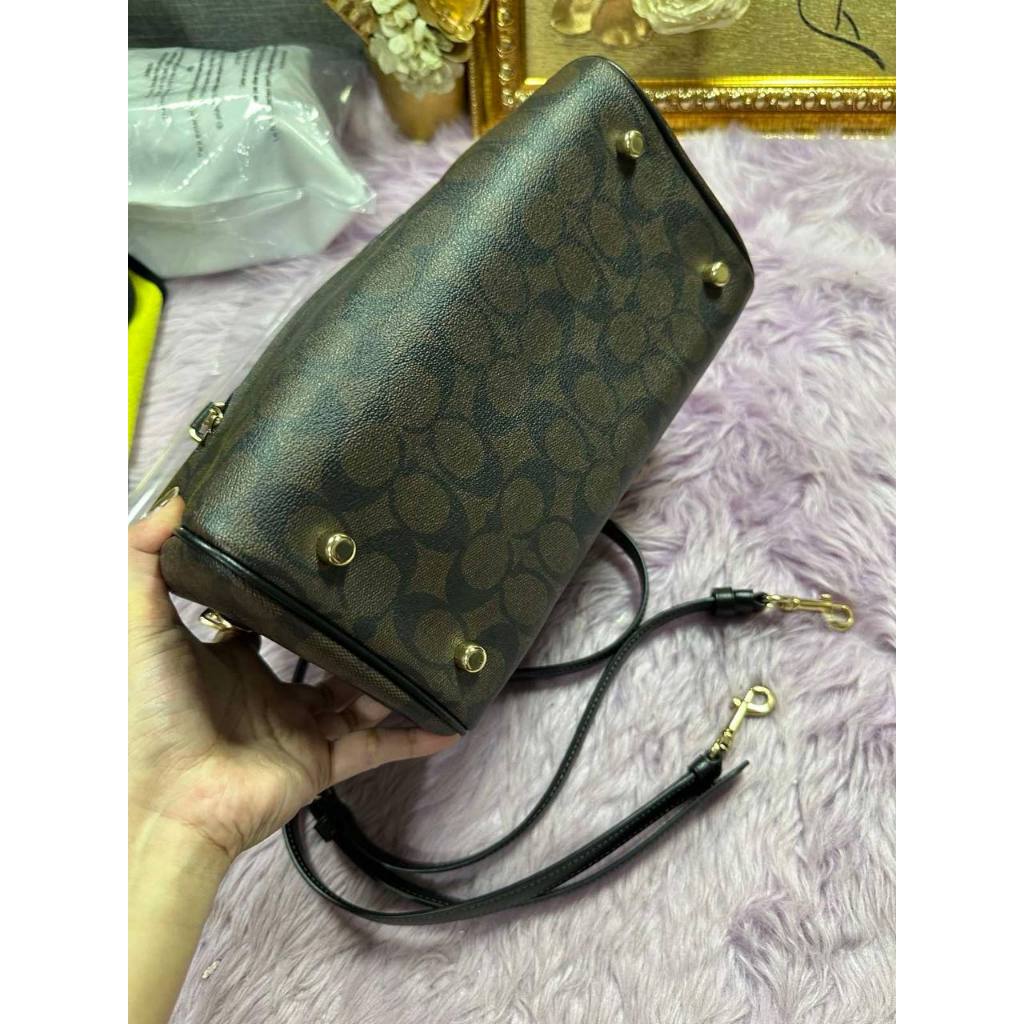 ORIG Preloved CCH Rowan Satchel Bag In Signature Canvas Brown