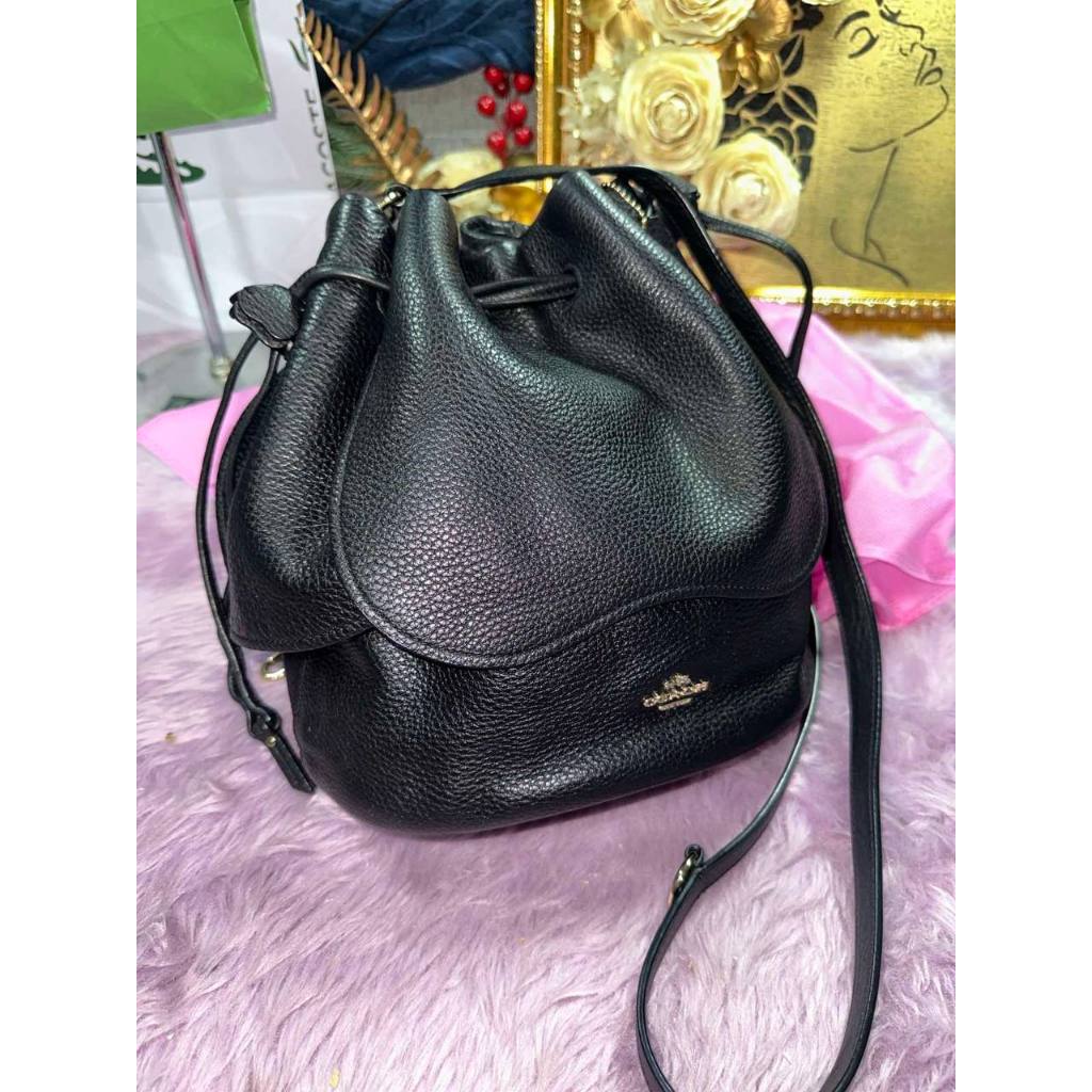 ORIG Preloved RARE CCH Petal Bag 22 Small Bucket Black Bag