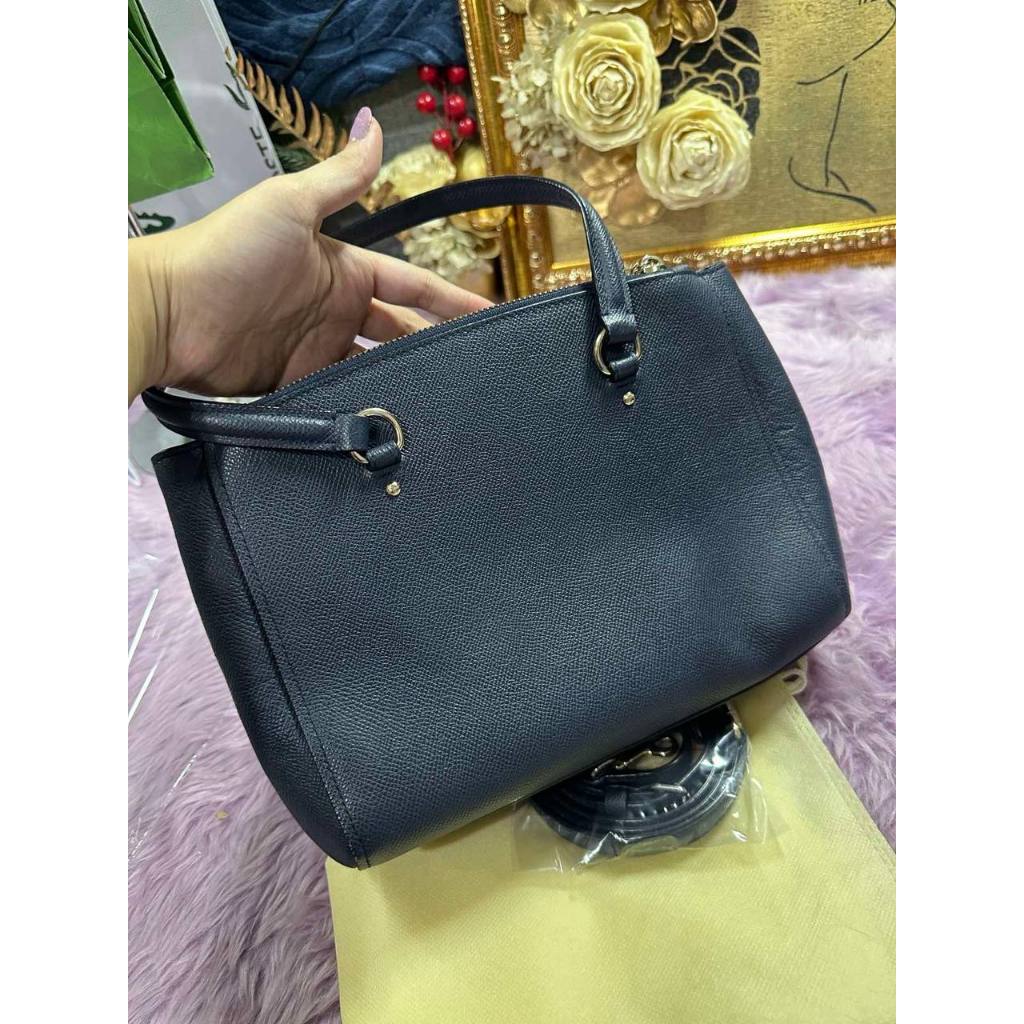 ORIG Preloved CCH Stanton Carryall 26 in Crossgrain Leather Blue Bag