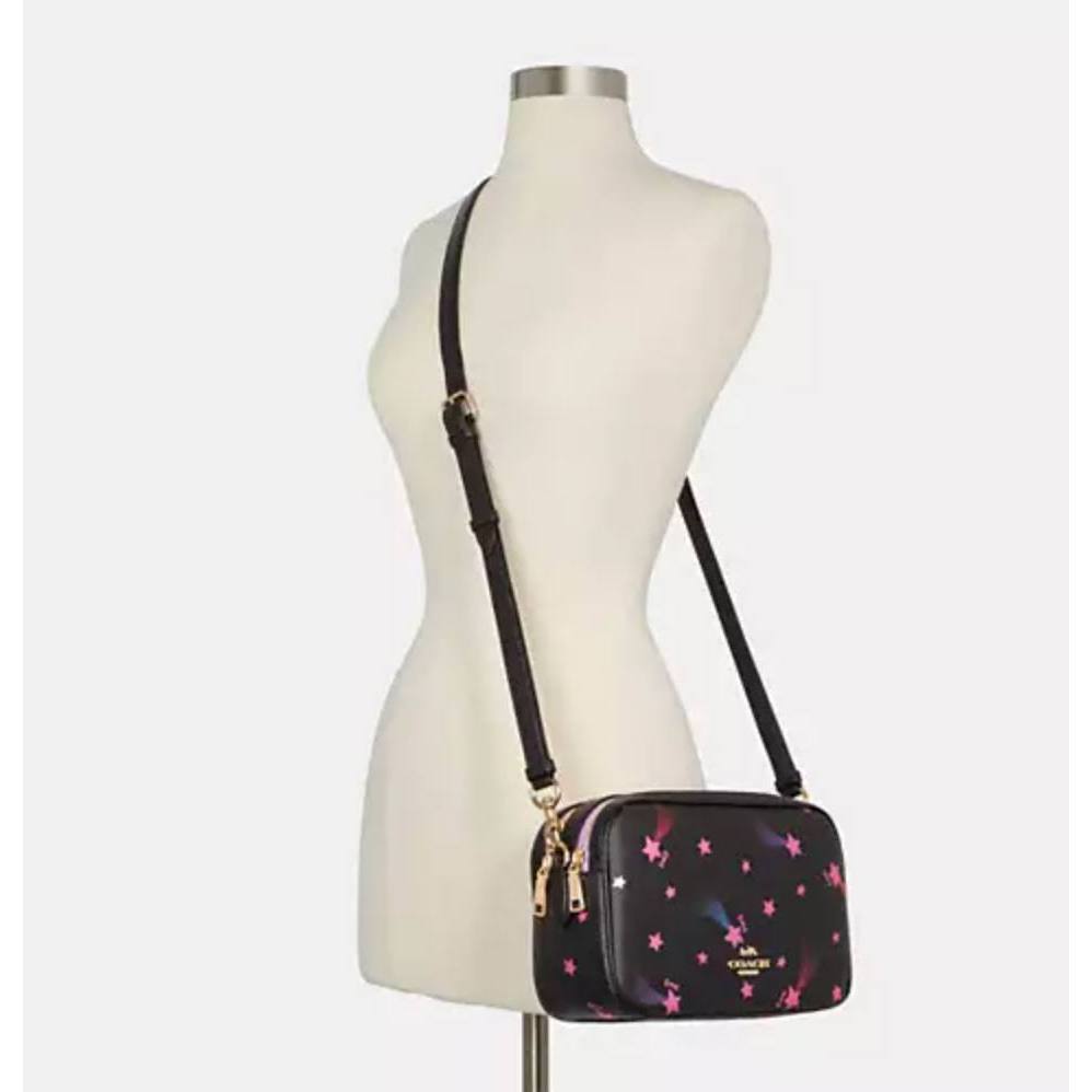 ORIG & IMPORTED RARE CCH Jes Crossbody With Disco Star Print Black Double Zip Bag
