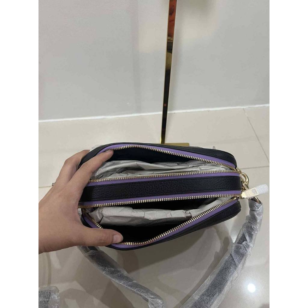 ORIG & IMPORTED RARE CCH Jes Crossbody With Disco Star Print Black Double Zip Bag