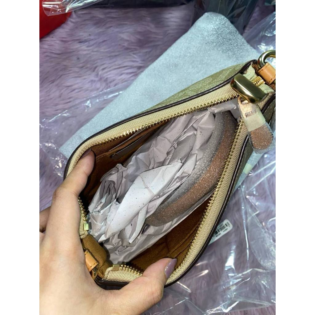ORIG & IMPORTED RARE CCH Teri Shoulder Signature Saddle Light Brown Bag
