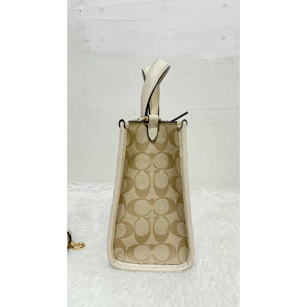 ORIG Preloved CCH Dempsey Tote Bag 22 In Signature Canvas Light Khaki
