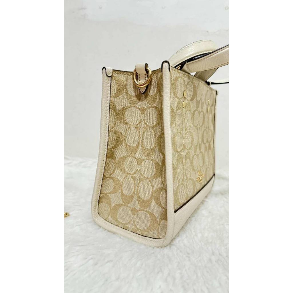 ORIG Preloved CCH Dempsey Tote Bag 22 In Signature Canvas Light Khaki