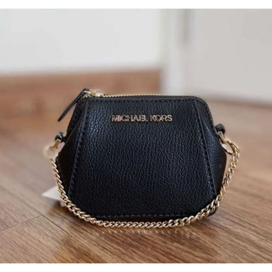 ORIG & IMPORTED MK Charlotte Small Pouch Key Fob Black Wallet Coin Purse