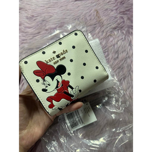 ORIG & IMPORTED KS Disney Minnie Mouse Zip Around White Wallet