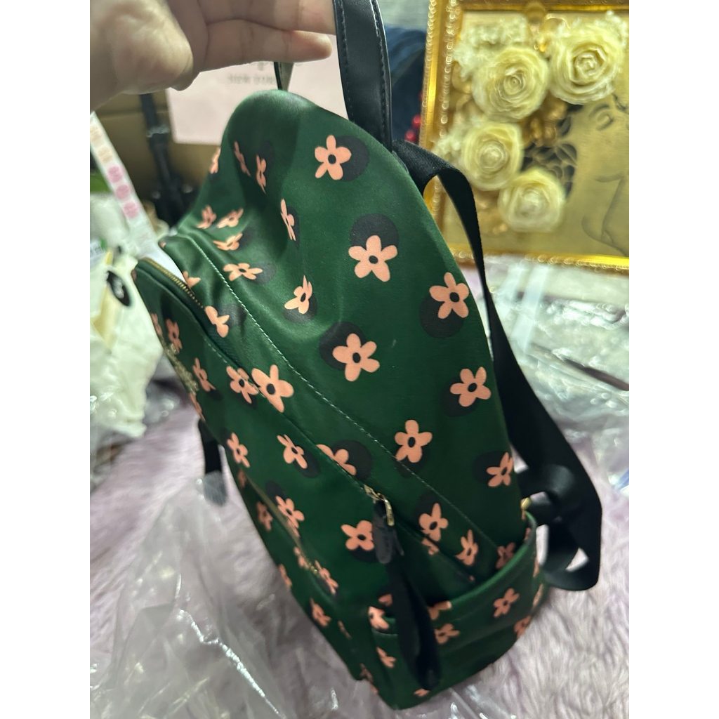 ORIG Preloved KS Chelsea Nylon Green Floral Medium Bag