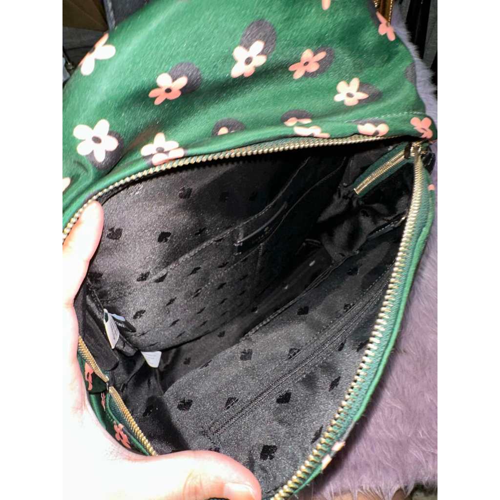 ORIG Preloved KS Chelsea Nylon Green Floral Medium Bag