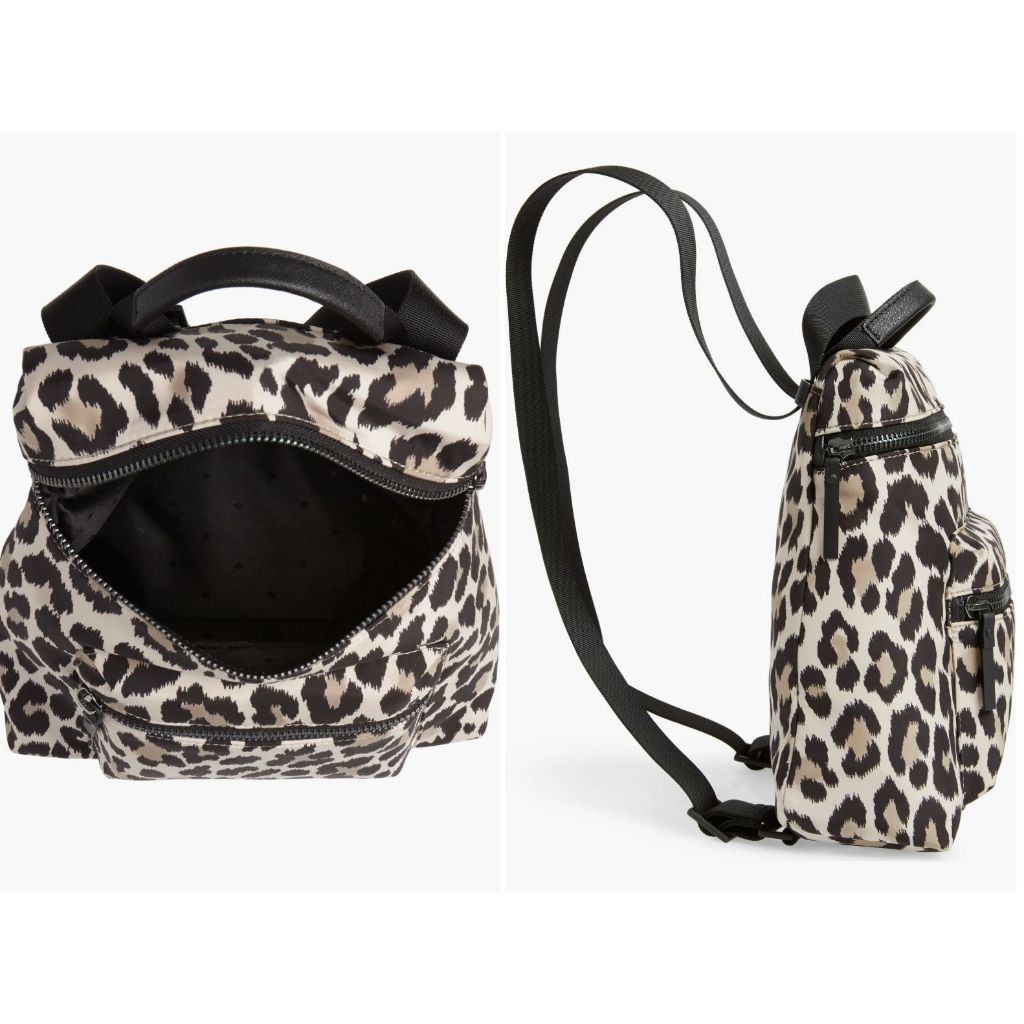 ORIG & IMPORTED KS Mini that's the spirit nylon convertible leopard backpack