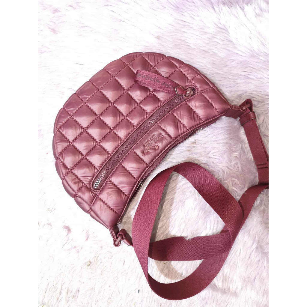 ORIG Preloved KS Camden Quilted Sling Bag Blackberry Red