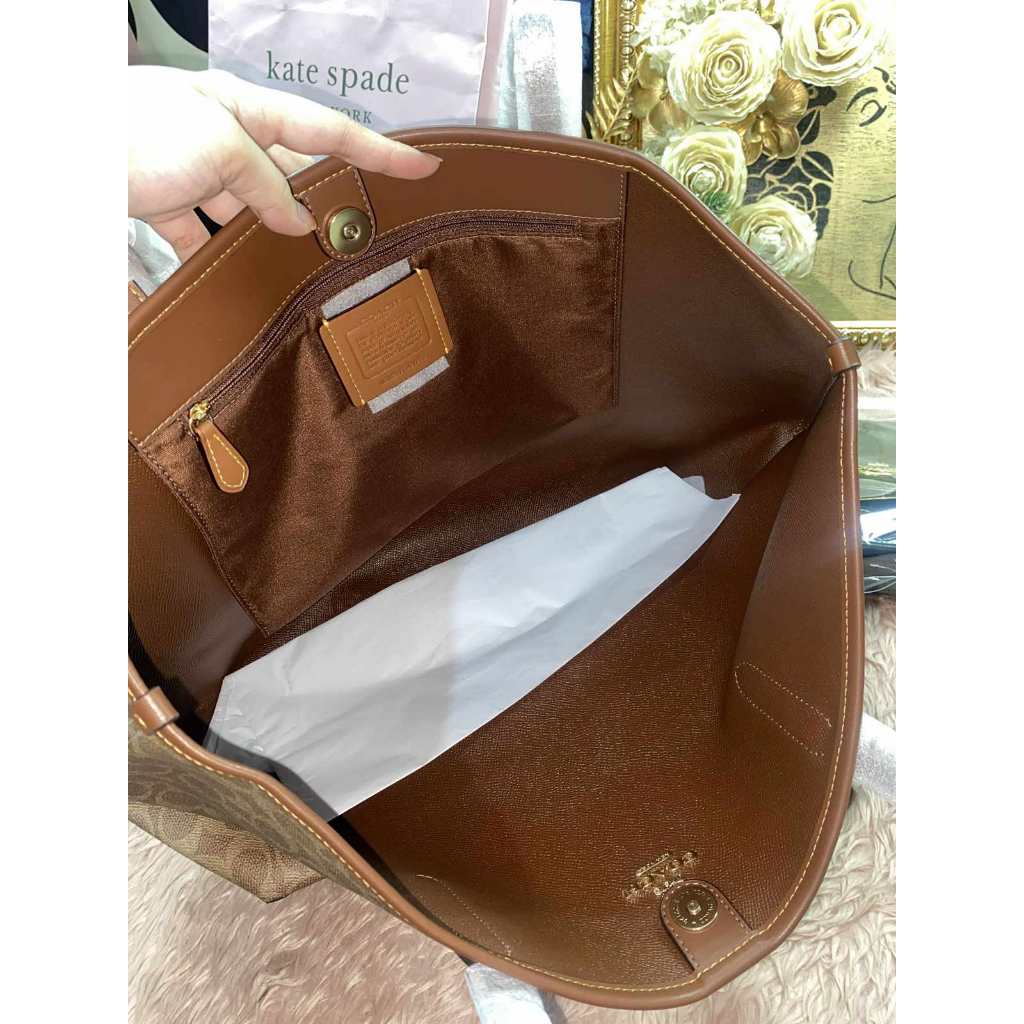 ORIG & IMPORTED CCH City Tote Large Bag In Signature Canvas Khaki Brown