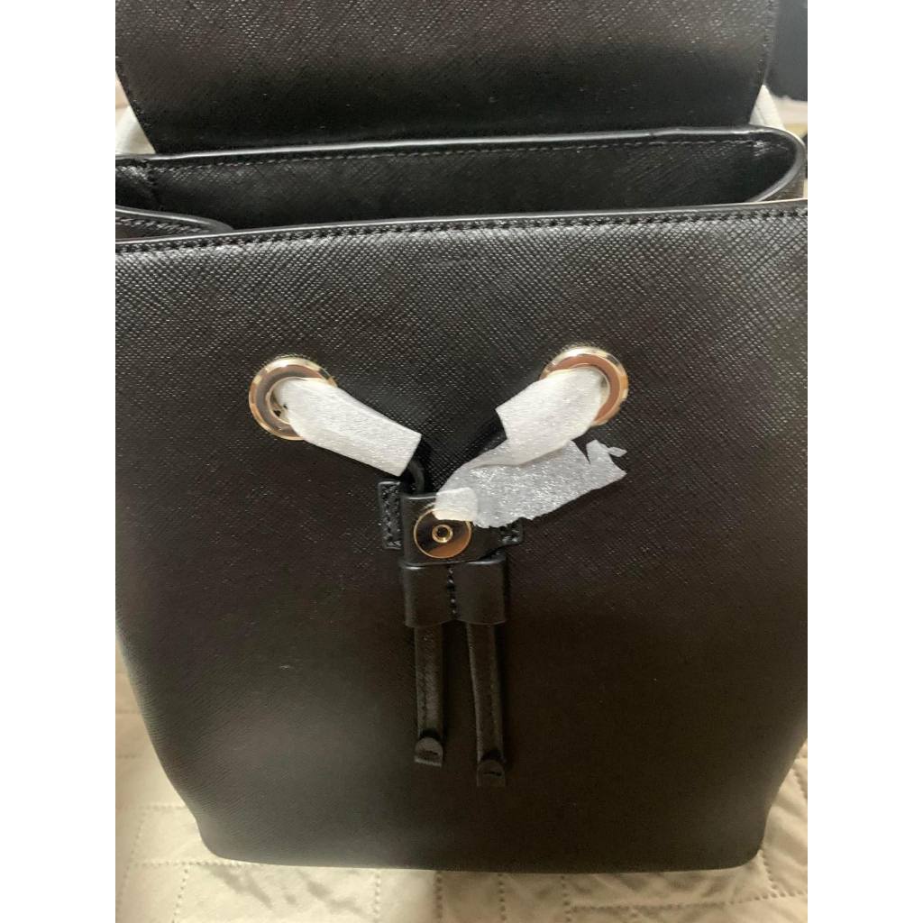 ORIG & IMPORTED KS Lizzie Medium Flap Backpack Black Bag