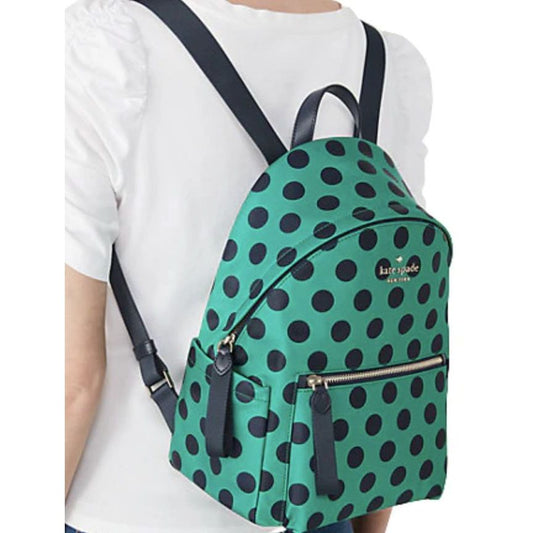 ORIG Preloved KS Chelsea Delightful Dot Medium Backpack Green Nylon Bag
