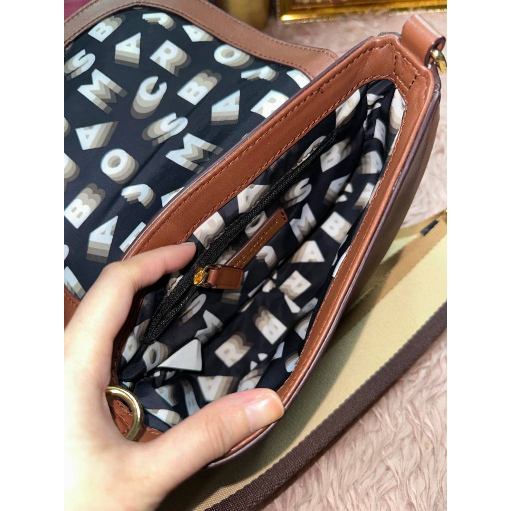 ORIG Preloved MJ Flash Saddle Flap Brown Bag