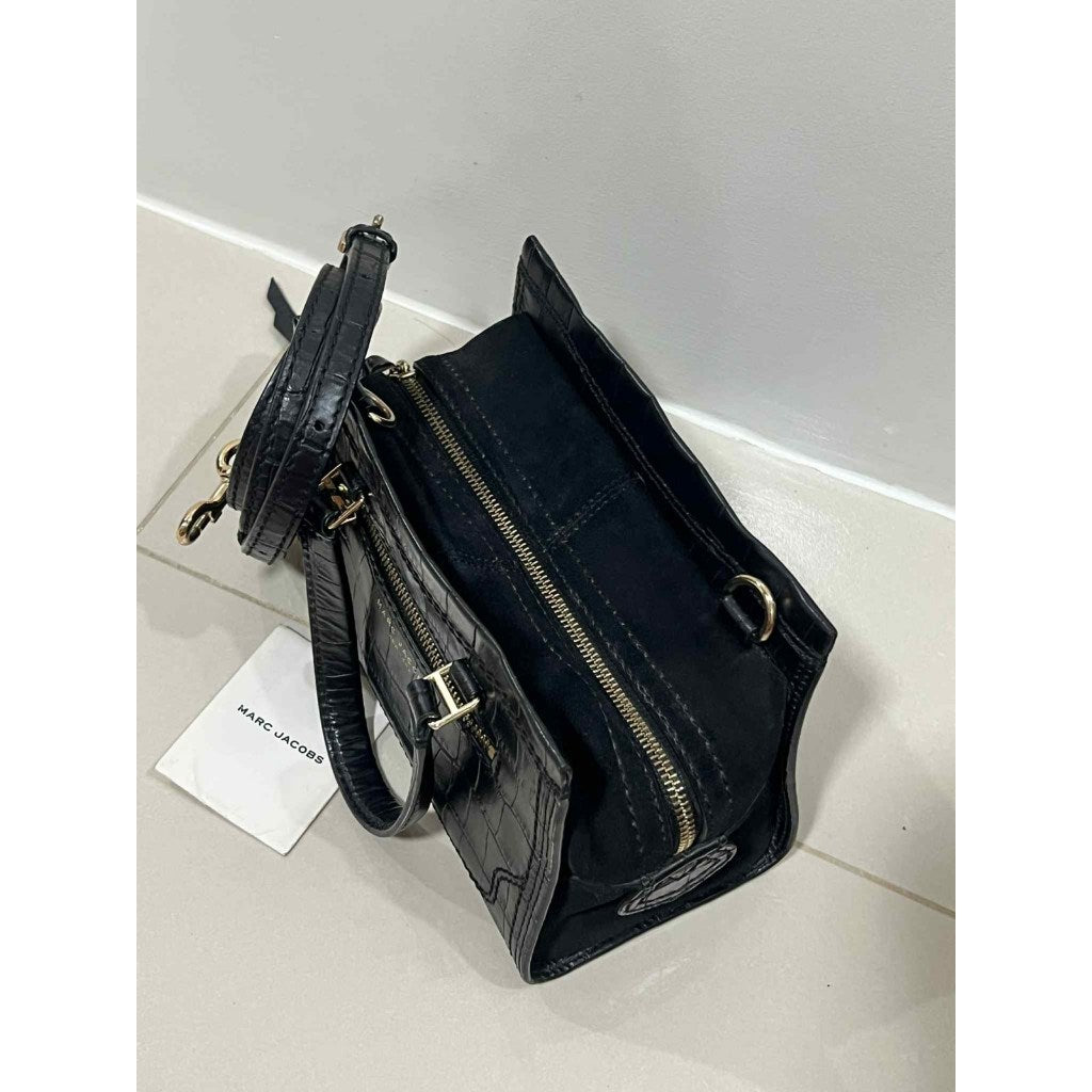 ORIG Preloved MJ Croc-Embossed Mini Cruiser Satchel Black Bag