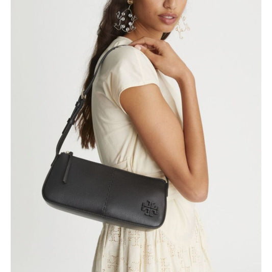 ORIG Preloved TB McGraw Wedge Shoulder Black Bag