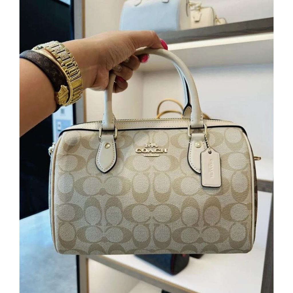 ORIG & IMPORTED CCH Rowan Satchel Bag In Signature Canvas Beige Taupe