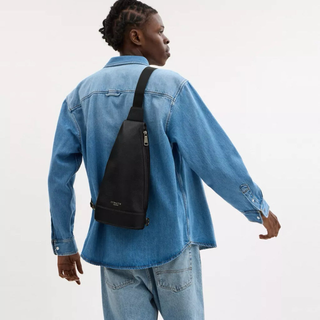 ORIG & IMPORTED CCH Dominic Sling Pack Men Black Body Bag In Signature Canvas
