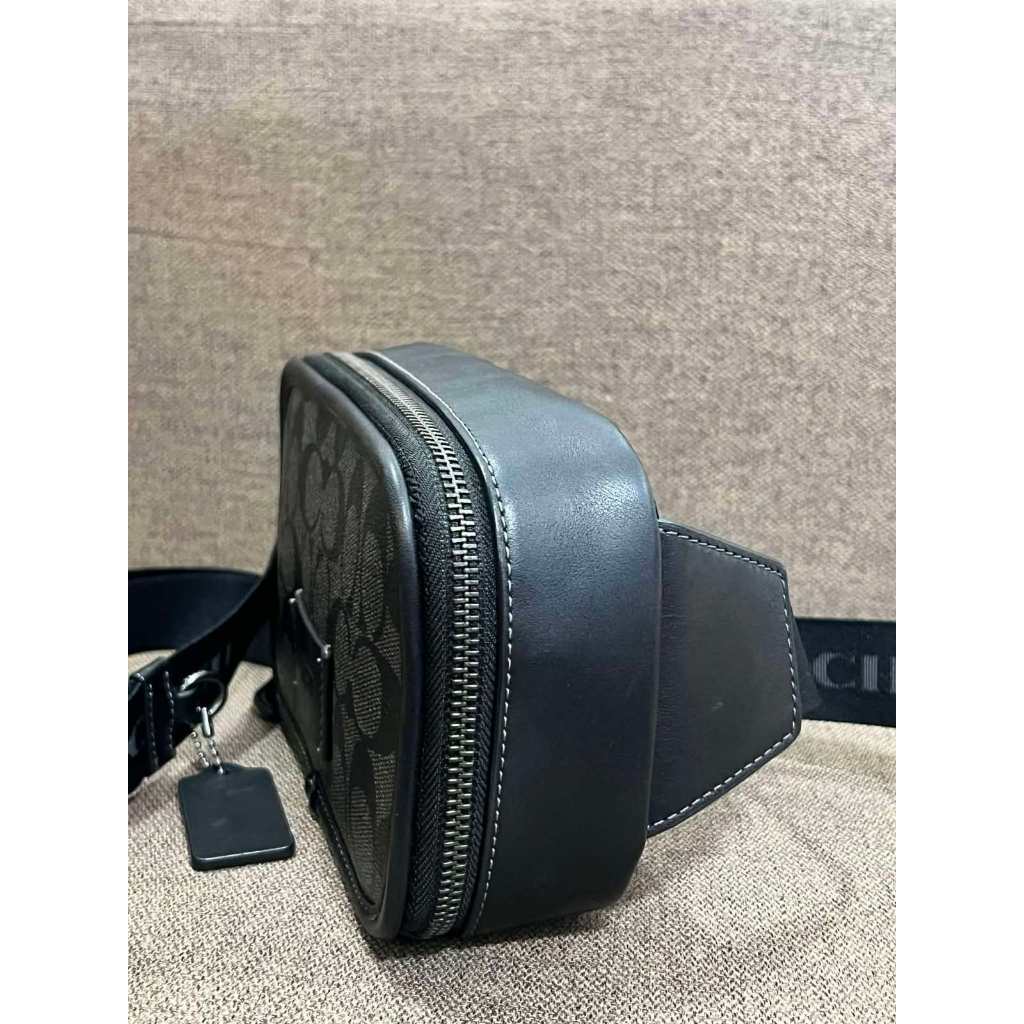 ORIG Preloved CCH Wyatt Belt Black Men Bag In Signature Canvas