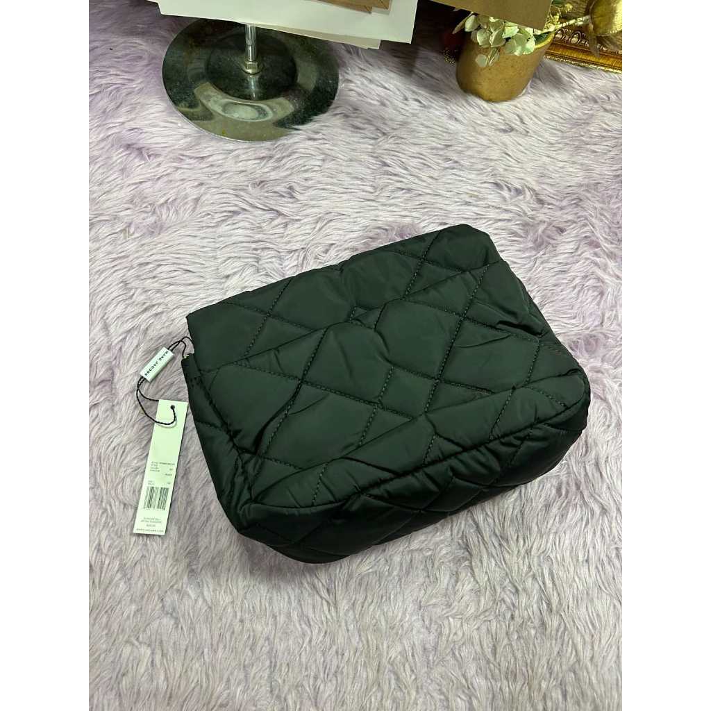 ORIG & IMPORTED MJ Quilted Nylon Utility Messenger Bag in Black