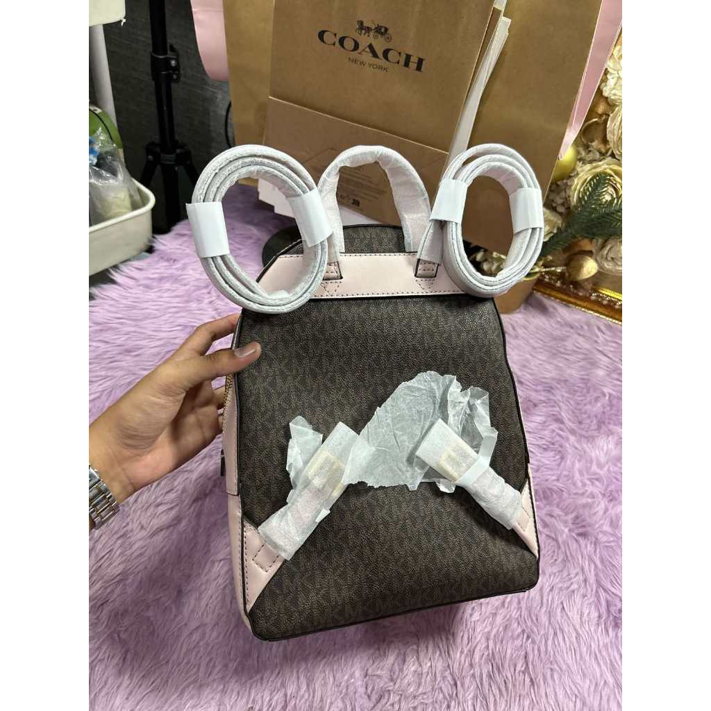 ORIG & IMPORTED MK Jaycee Medium Logo Backpack Bag in Brown/Pink