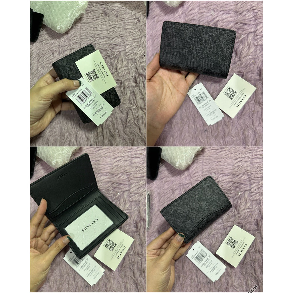 ORIG & IMPORTED CCH ID Wallet In Signature Canvas Small Men Card Holder Wallet